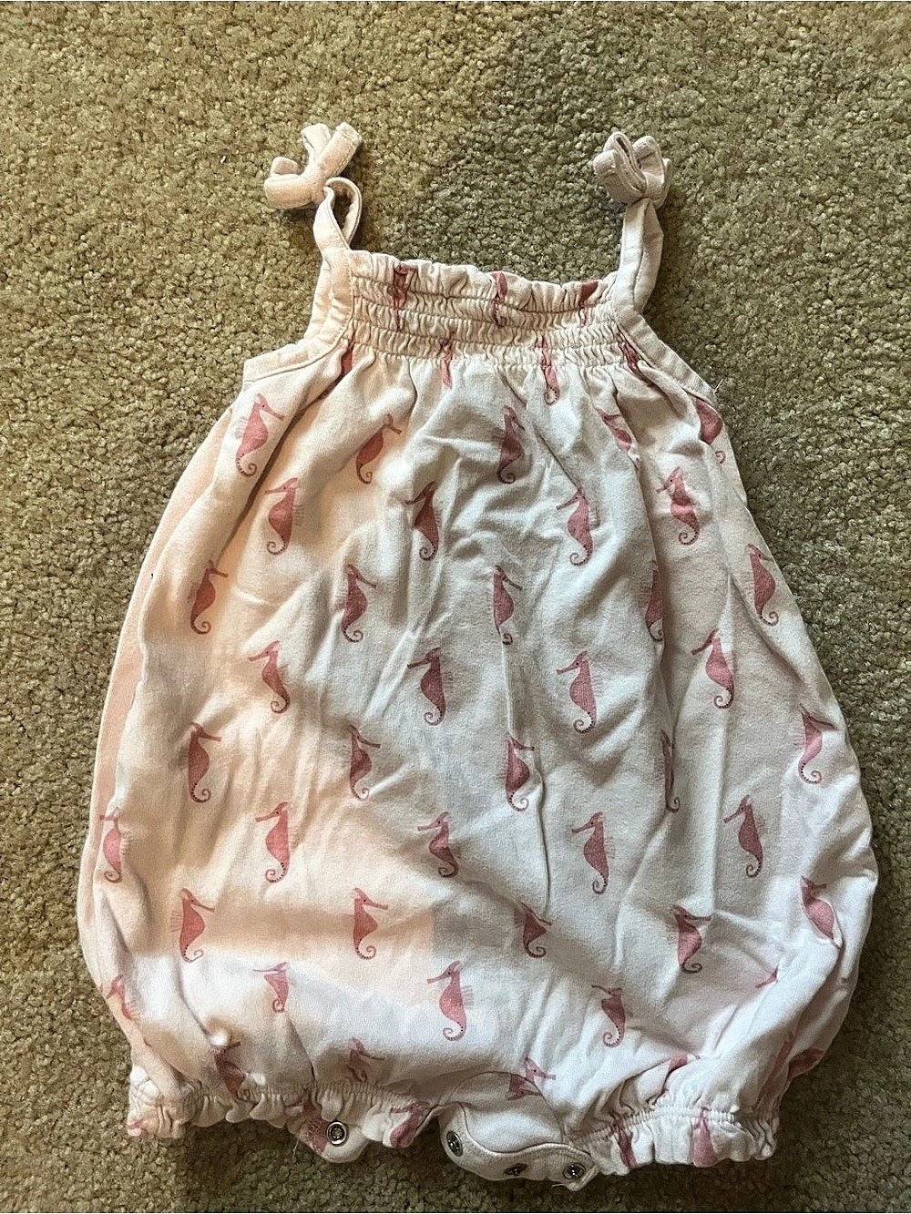 Gap Baby Pink Seahorse Romper 12-18M Like New